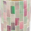Waxinelichthouder Moza roze / groen D 8 H 10 cm