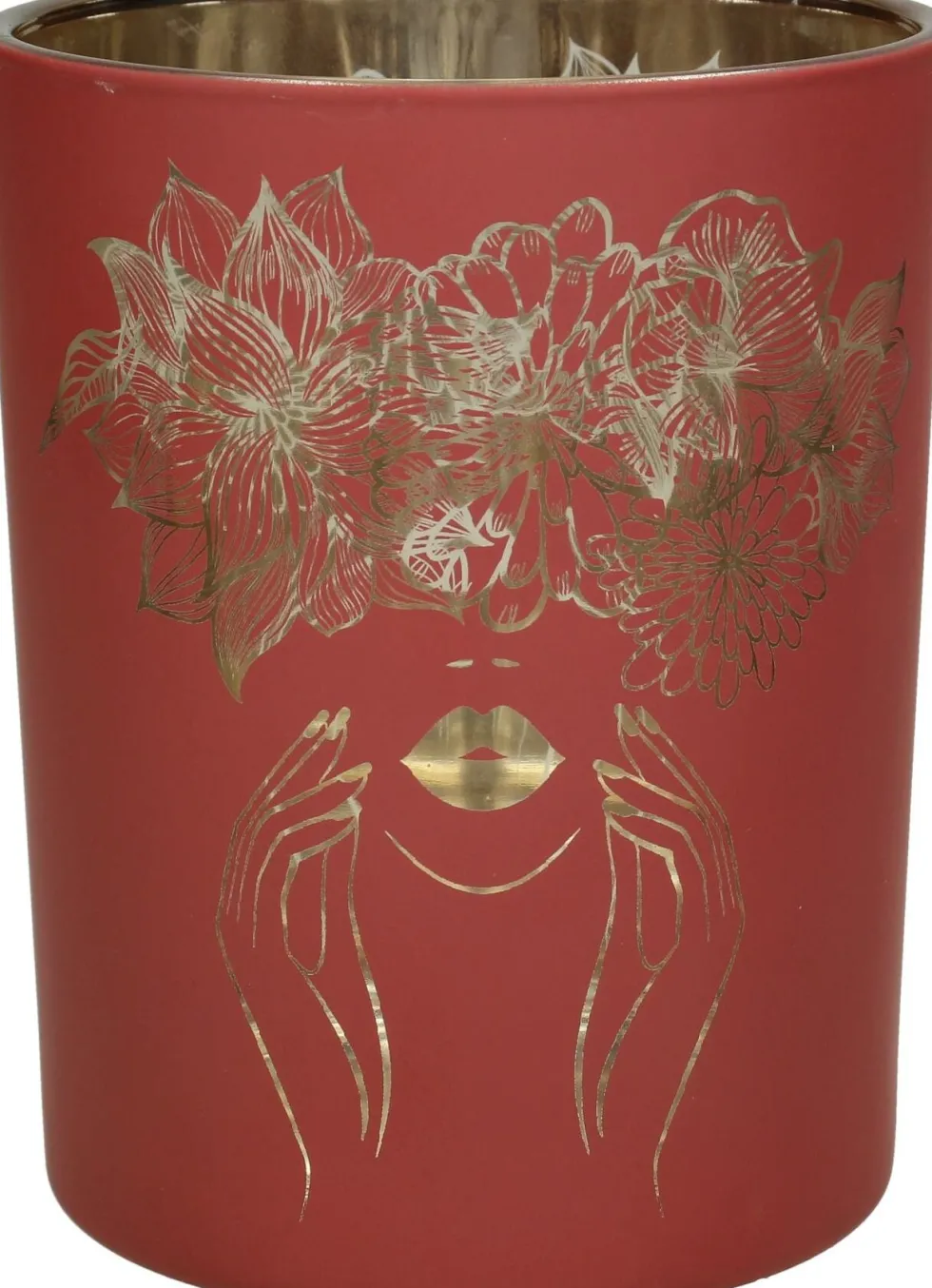 Waxinelichthouder roze D 10 H 12,5 cm