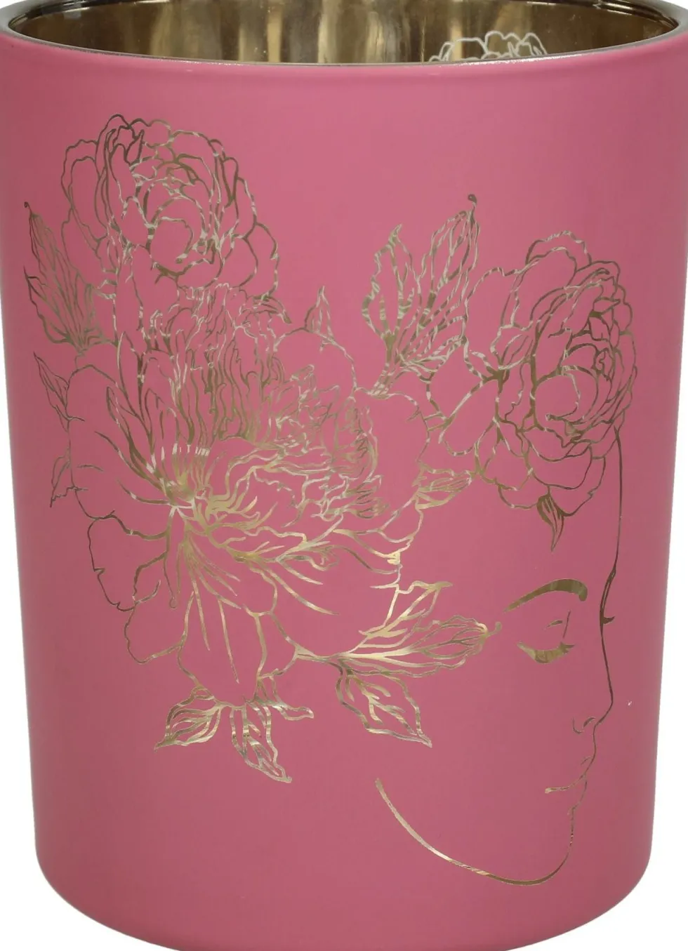 Waxinelichthouder roze D 10 H 12,5 cm