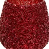 Waxinelichthouder Strass Cauldron rood D 9,5 H 9 cm