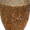 Waxinelichthouder Strass Egg oranje D 12,5 H 12 cm