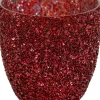 Waxinelichthouder Strass Egg rood D 14,5 H 15 cm
