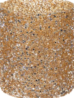 Waxinelichthouder Strass Lois goud D 11 H 12,5 cm