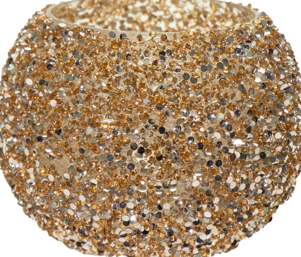 Waxinelichthouder Strass Louise goud D 13 H 10 cm