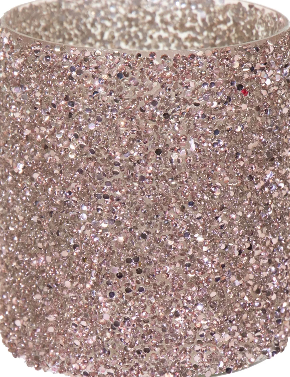 Waxinelichthouder Strass Lois roze D 11 H 12,5 cm
