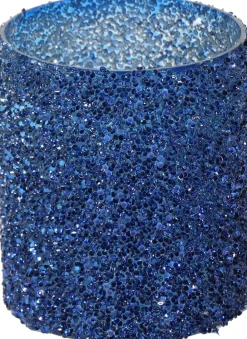 Waxinelichthouder Strass Lois blauw D 11 H 12,5 cm