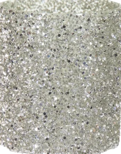 Waxinelichthouder Strass Lois zilver D 8,5 H 8,5 cm