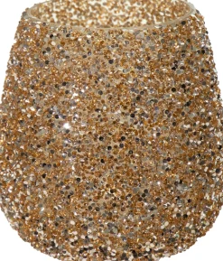 Waxinelichthouder Strass Lulu goud D 16 H 16,5 cm