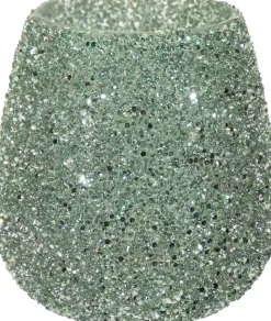 Waxinelichthouder Strass Lulu groen D 9,5 H 9 cm