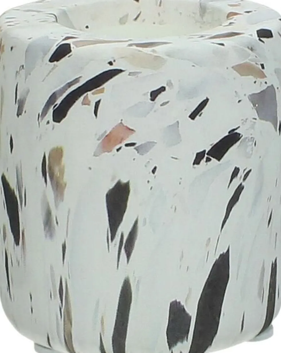 Waxinelichthouder wit 8 x 8 x 9 cm