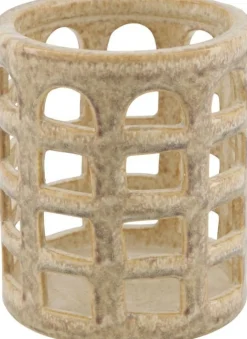 Windlicht beige D 12 H 14 cm