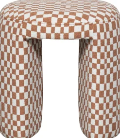 WOOOD kruk Charlie oranje / wit D 45 H 47 cm