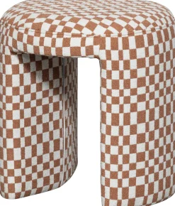 WOOOD kruk Charlie oranje / wit D 45 H 47 cm