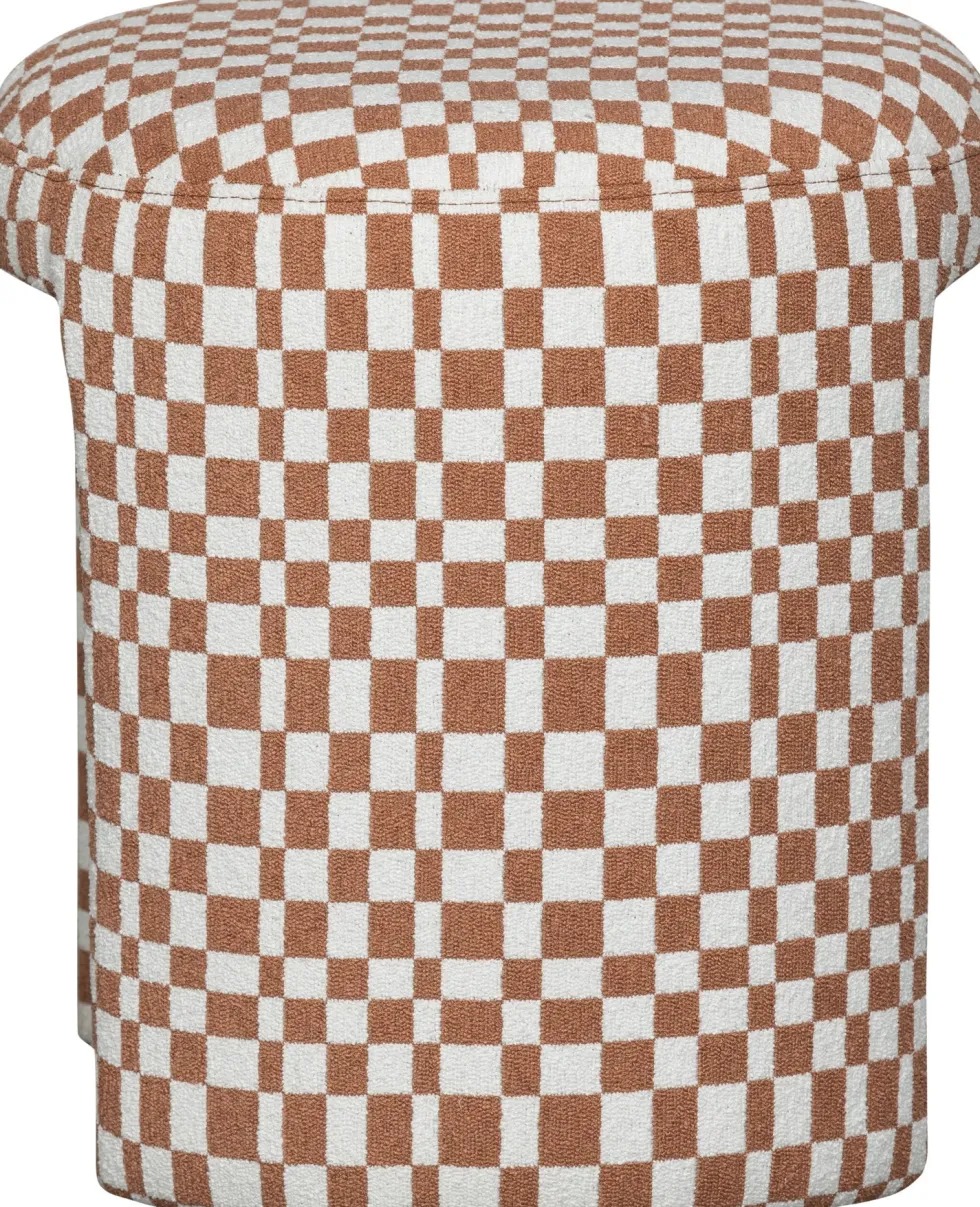 WOOOD kruk Charlie oranje / wit D 45 H 47 cm