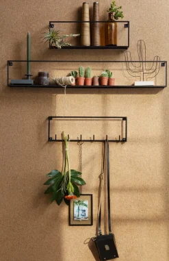 WOOOD wandplank Meert zwart 100 x 8 x 16 cm