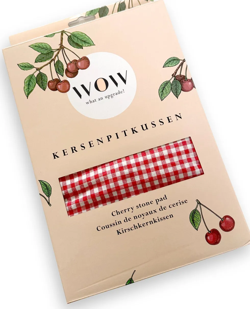 WOW kersenpitkussen rood / wit 30 x 20 x 3 cm