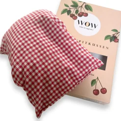 WOW kersenpitkussen rood / wit 30 x 20 x 3 cm